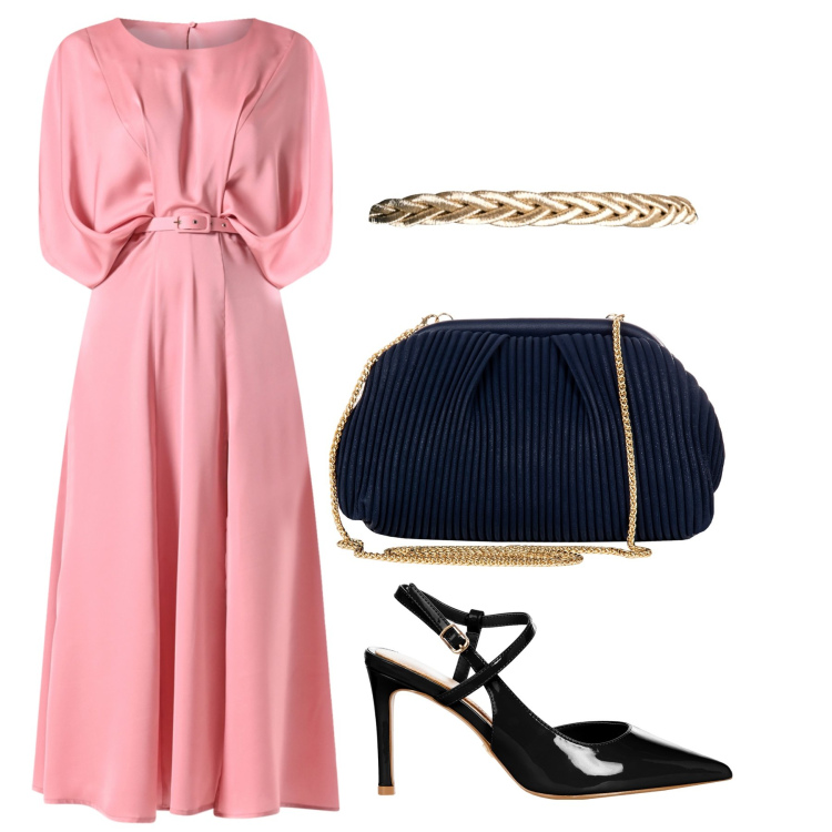 Outfit donna - Romanticismo alle nozze di amici. Stile Bon Ton per Cerimonia. Abbinamento con vestiti lunghi, pochette, décolleté, cinture.