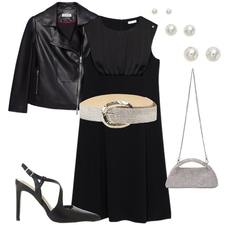 Outfit donna - Dettagli lurex. Stile Glamour per Serata fuori. Abbinamento con cinture, décolleté, orecchini, blazer, clutch, vestiti midi/longuette.