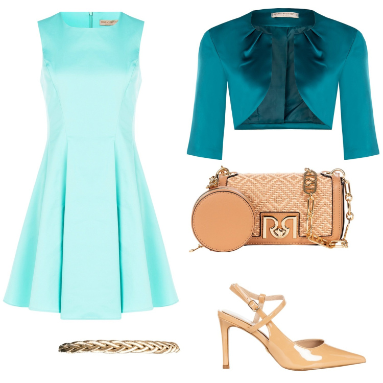 Outfit donna - Cerimonia. Stile Bon Ton per Cerimonia. Abbinamento con vestiti corti, bolero, décolleté, borse a tracolla, cinture.