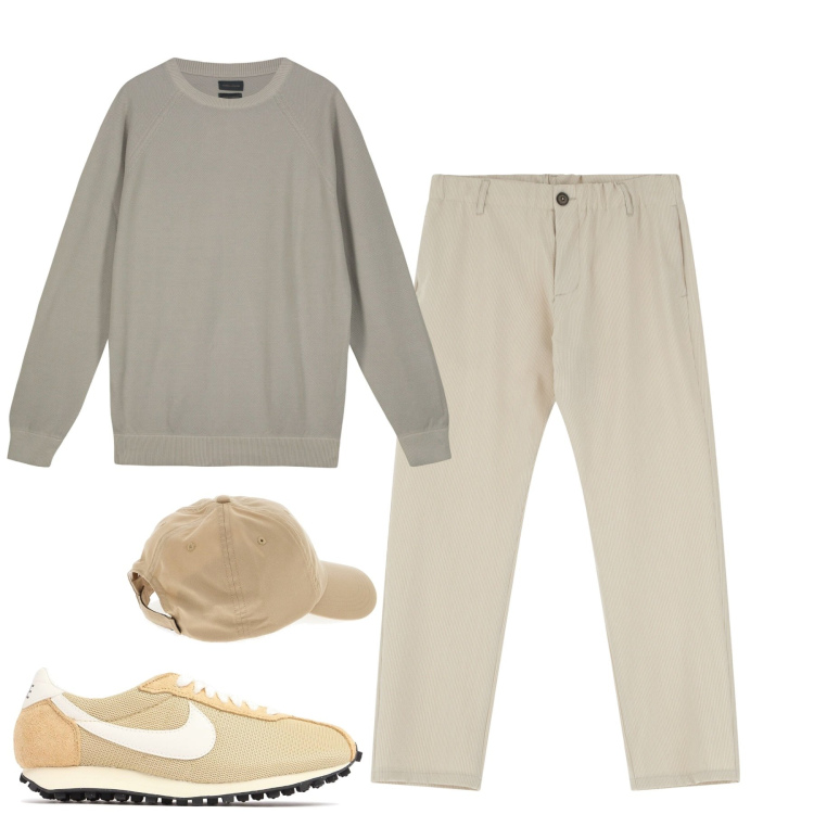 Outfit uomo - Total look #2104468. Stile Casual per Tutti i giorni. Abbinamento con pantaloni, cappelli, sneakers, maglieria.