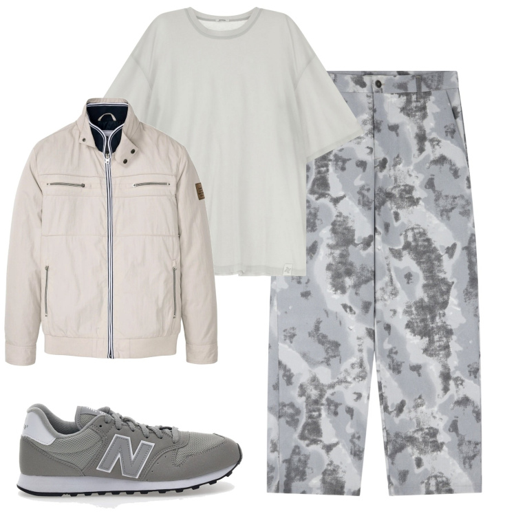 Outfit uomo - Total look #2104503. Stile Casual per Tutti i giorni. Abbinamento con giacche, t-shirt, pantaloni, sneakers.