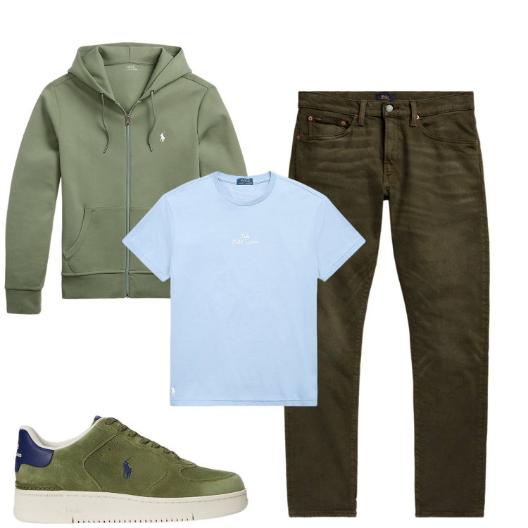 Outfit uomo - Total look #2104508. Stile Casual per Tutti i giorni. Abbinamento con t-shirt, felpe, jeans, sneakers.