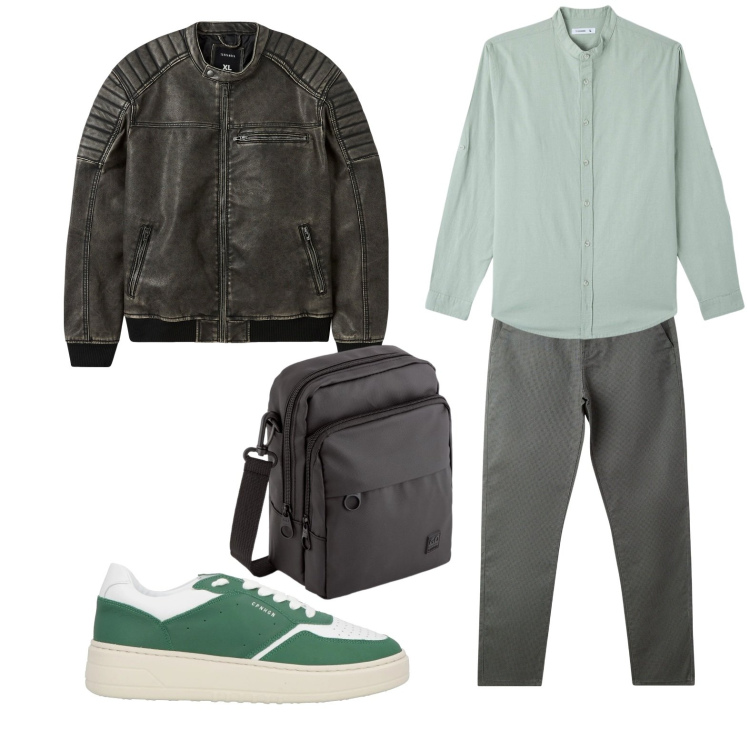 Outfit uomo - Total look #2104544. Stile Urban per Tutti i giorni. Abbinamento con sneakers, camicie, pantaloni chino, giacche, borse sportive.