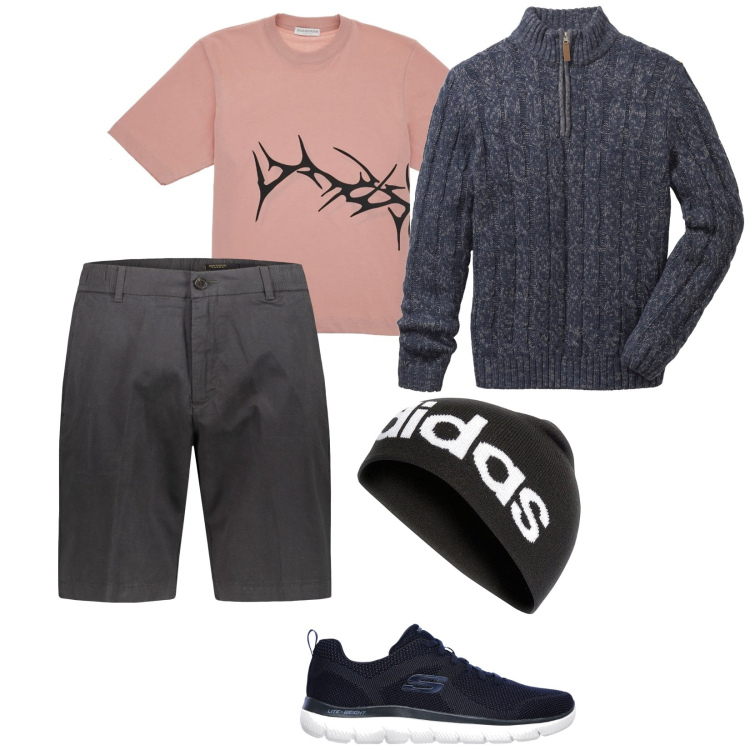 Outfit uomo - Iun po di vento. per Mare. Abbinamento con maglieria, bermuda, sneakers, berretti, t-shirt.