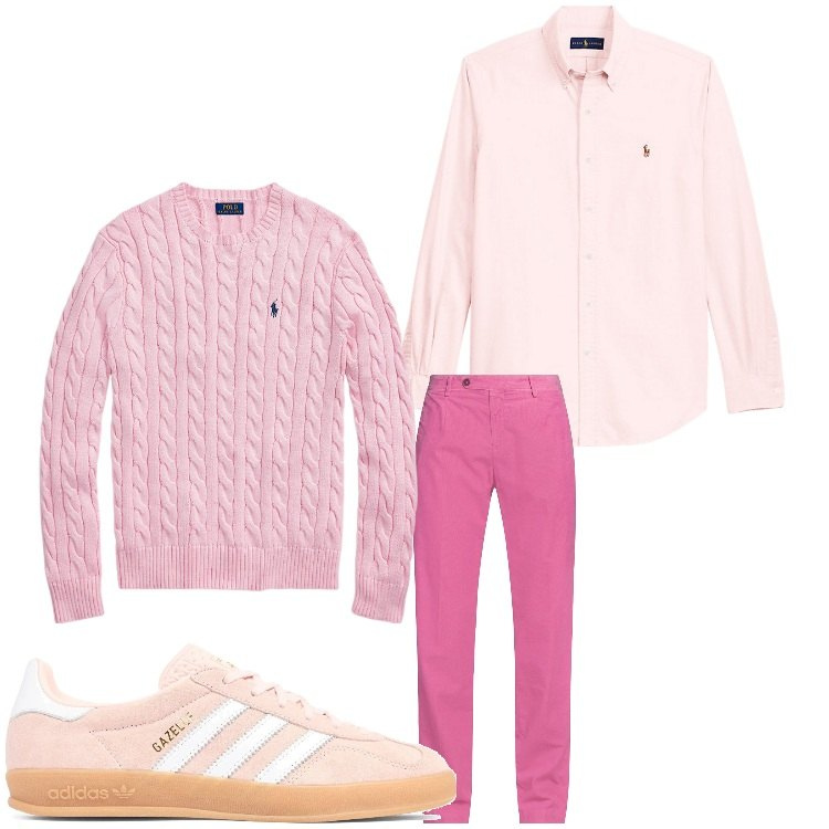 Outfit uomo - Spring. Stile Casual per Tutti i giorni. Abbinamento con pantaloni, camicie, maglieria, sneakers.