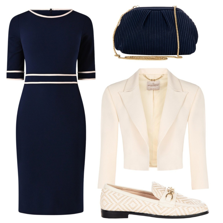 Outfit donna - Total look #2104797. Abbinamento con vestiti a tubino, pochette, bolero, mocassini.