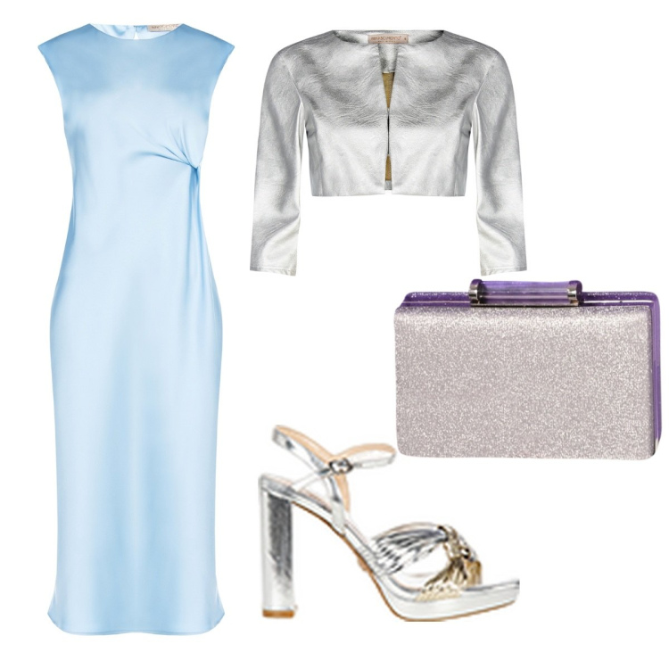 Outfit donna - Total look #2104803. Abbinamento con bolero, sandali in pelle, pochette, vestiti midi/longuette.