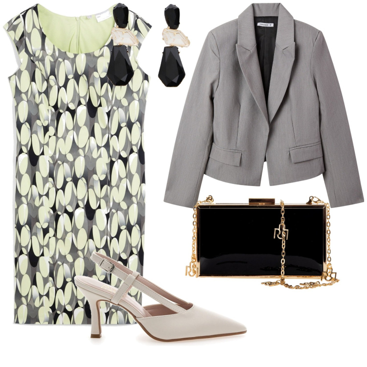 Outfit donna - E cerimonia sia. per Cerimonia. Abbinamento con vestiti a tubino, blazer, pochette, orecchini, décolleté.