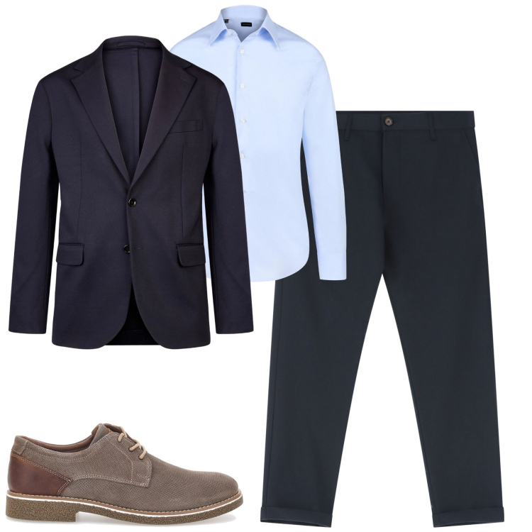 Outfit uomo - Total look #2105221. Stile Business/Elegante per Tutti i giorni. Abbinamento con pantaloni chino, scarpe stringate, giacche, camicie.