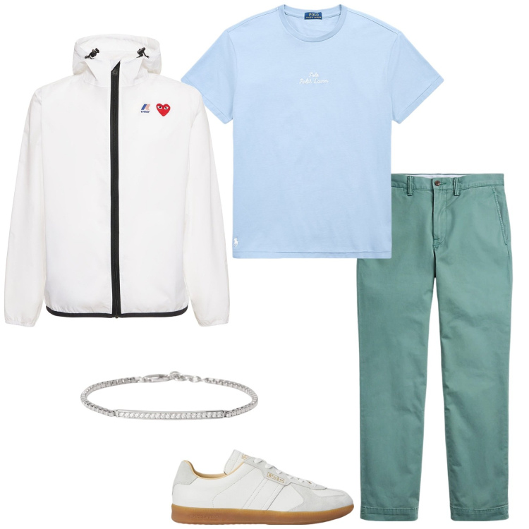 Outfit uomo - Mai senza bracciale. Stile Casual per Tutti i giorni. Abbinamento con braccialetti, t-shirt, pantaloni, sneakers, giacche.
