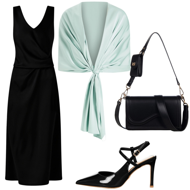 Outfit donna - Rinascimento cerimonie. Stile Chic per Cerimonia. Abbinamento con vestiti midi/longuette, pochette, décolleté, stole.