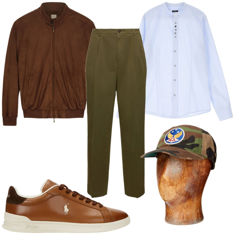 Outfit uomo - Total look #2105511. Stile Trendy per Tutti i giorni. Abbinamento con camicie, cappelli, sneakers, giacche, pantaloni.