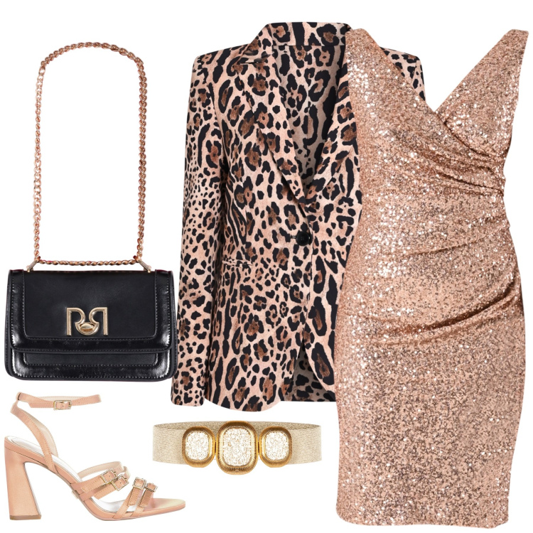 Outfit donna - Rosa pesca. Stile Chic per Cerimonia. Abbinamento con blazer, sandali col tacco, vestiti a tubino, cinture, borse a tracolla.