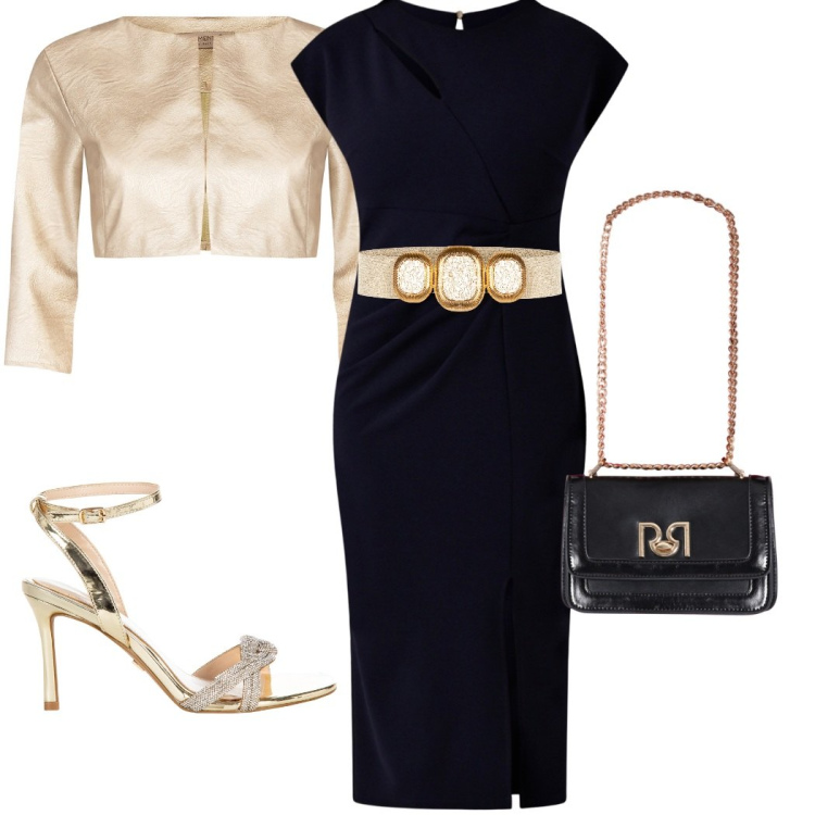 Outfit donna - Collezione cerimonia Rinascimento. Stile Chic per Cerimonia. Abbinamento con bolero, vestiti midi/longuette, cinture, borse a tracolla, sandali col tacco.