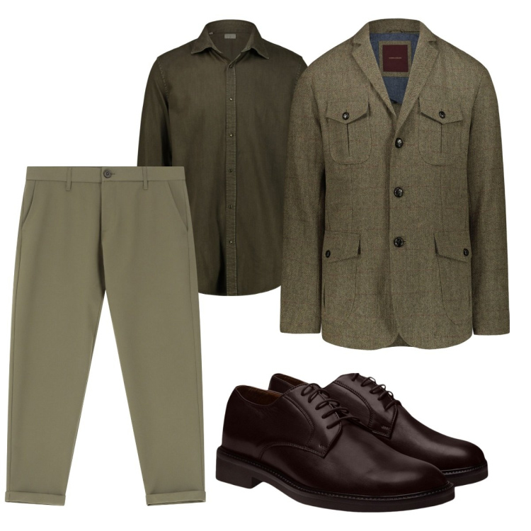 Outfit uomo - Total look #2105752. Stile Business/Elegante per Ufficio. Abbinamento con pantaloni chino, scarpe stringate, giacche, camicie.