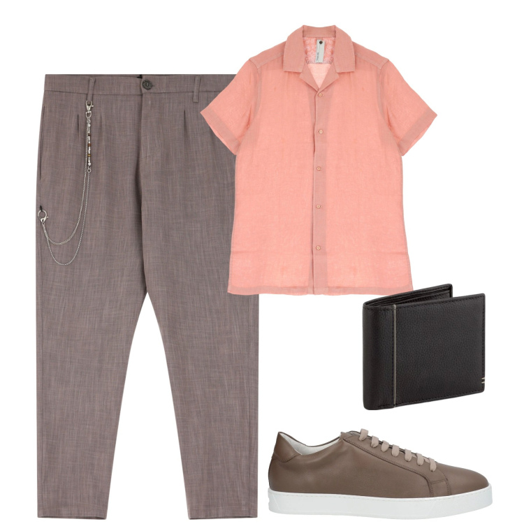 Outfit uomo - Total look #2106112. Stile Urban per Tutti i giorni. Abbinamento con sneakers, camicie a manica corta, pantaloni, portafogli.
