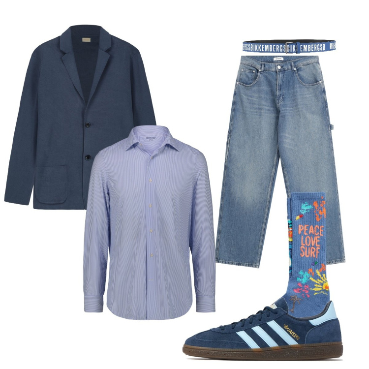Outfit uomo - I calzini…simpatici. Stile Casual per Tutti i giorni. Abbinamento con cinture, jeans, calzini, sneakers, cardigans, camicie.