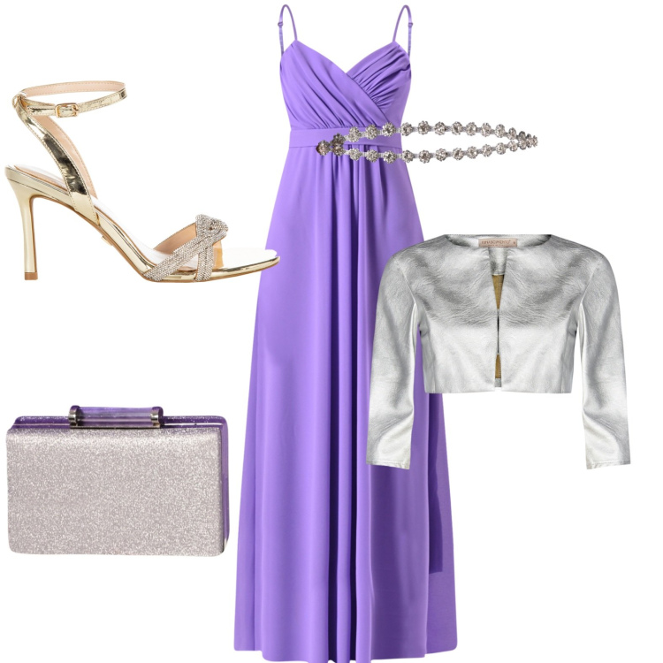 Outfit donna - Rinascimento - Collezione cerimonie. Stile Glamour per Cerimonia. Abbinamento con bolero, vestiti lunghi, sandali col tacco, pochette, cinture.