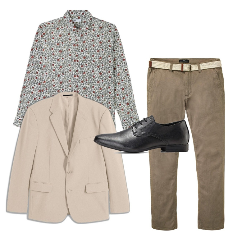 Outfit uomo - Total look. Stile Casual per Tutti i giorni. Abbinamento con scarpe stringate, pantaloni chino, giacche, camicie.