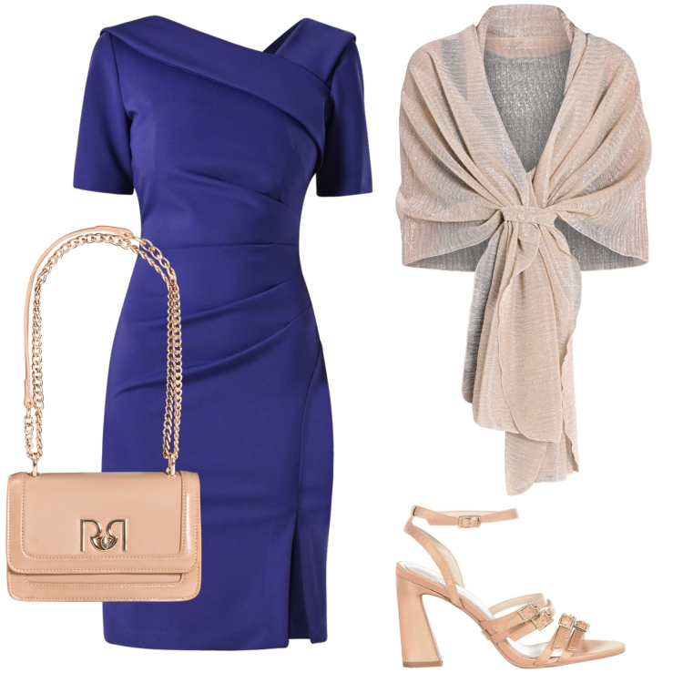 Outfit donna - La madrina. Stile Chic per Cerimonia. Abbinamento con stole, vestiti a tubino, sandali col tacco, borse a tracolla.