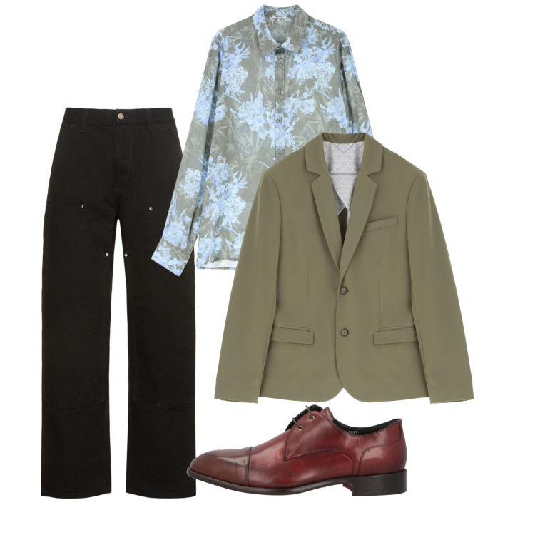 Outfit uomo - In tiro. Stile Trendy per Tutti i giorni. Abbinamento con scarpe stringate, camicie, giacche, jeans.
