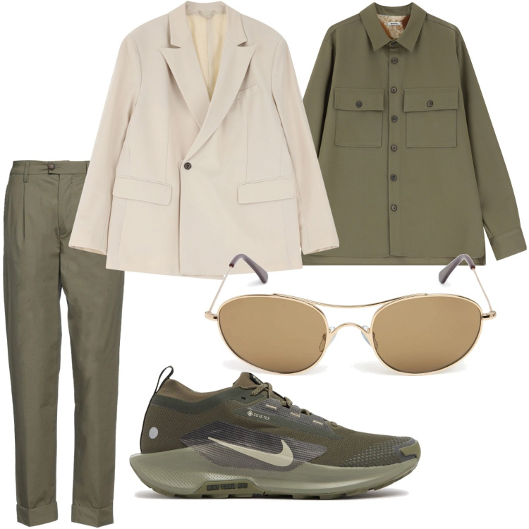 Outfit uomo - Blazer di classe. Stile Trendy per Ufficio. Abbinamento con pantaloni, giacche, camicie, occhiali da sole, sneakers.