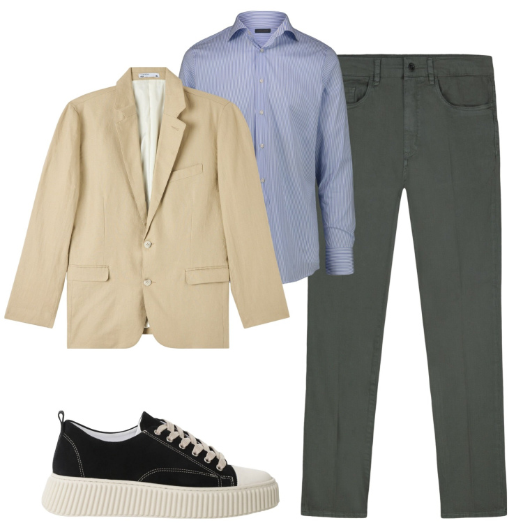 Outfit uomo - City. Stile Urban per Tutti i giorni. Abbinamento con giacche, sneakers, pantaloni, camicie.