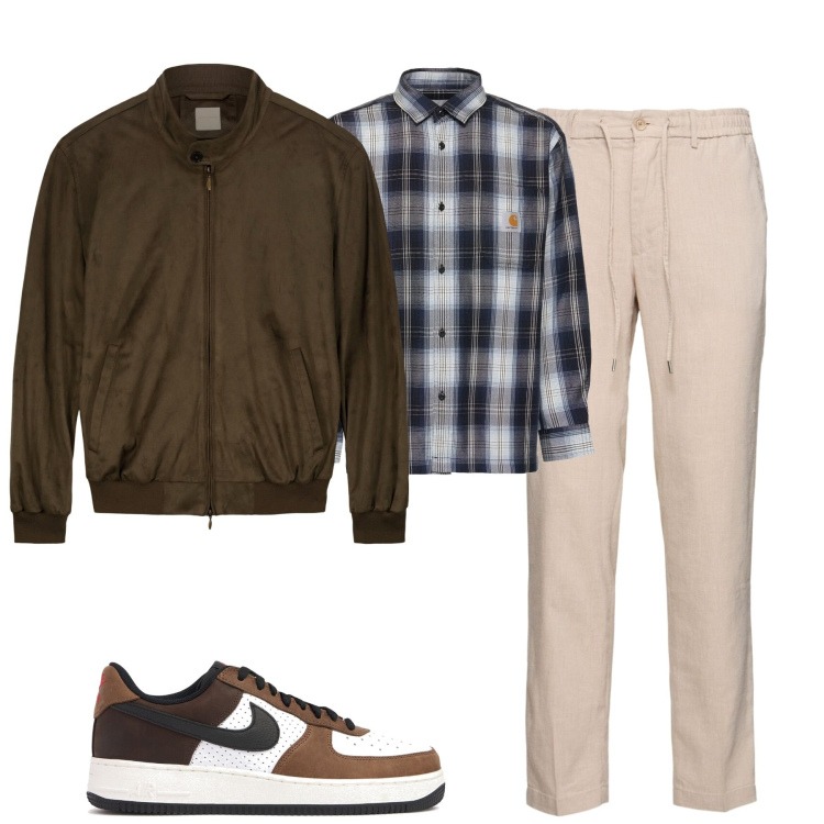 Outfit uomo - City. Stile Casual per Tutti i giorni. Abbinamento con giacche, camicie, sneakers, pantaloni.