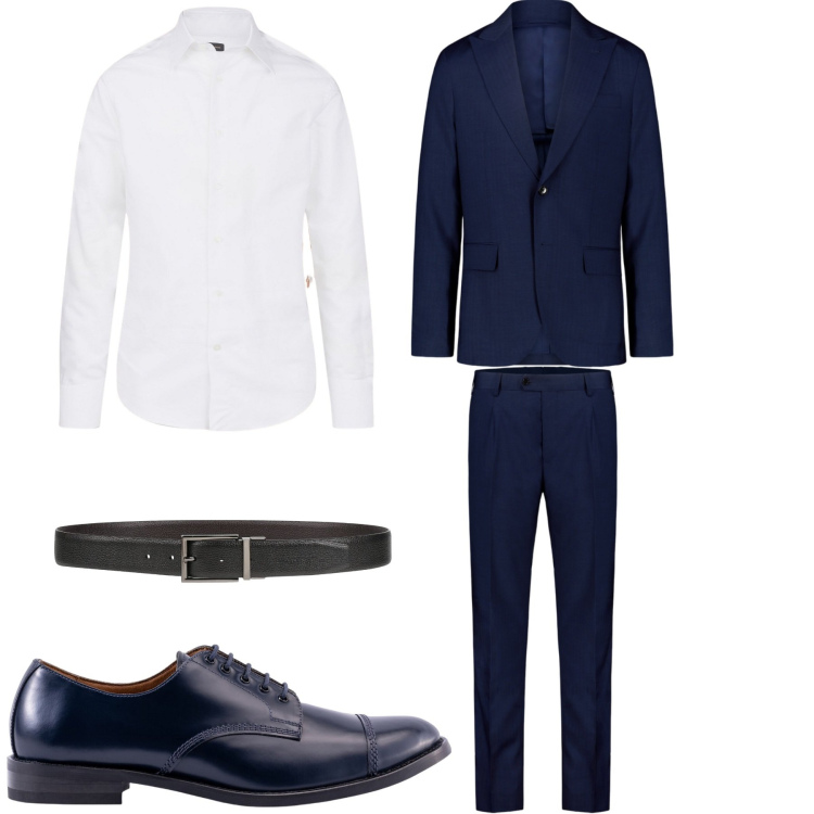 Outfit uomo - Cerimonia. Stile Business/Elegante per Cerimonia. Abbinamento con cinture, scarpe stringate, camicie, abiti.