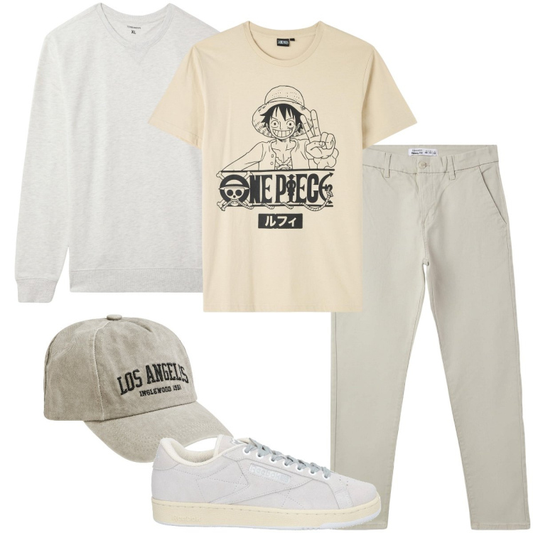 Outfit uomo - La t-shirt col fumetto. Stile Casual per Tutti i giorni. Abbinamento con sneakers, pantaloni chino, t-shirt, cappelli, felpe.