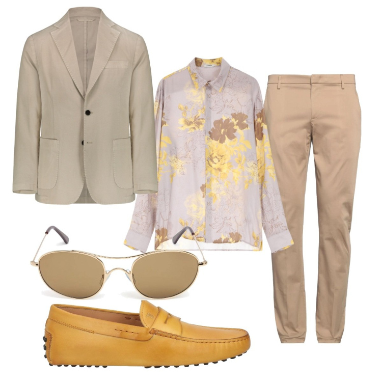 Outfit uomo - Total look #2106718. Stile Business/Elegante per Cerimonia. Abbinamento con pantaloni chino, scarpe stringate, camicie, giacche, occhiali da sole.
