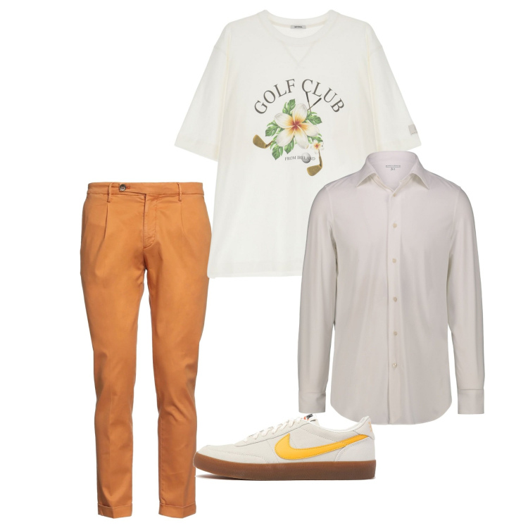 Outfit uomo - Aprile. Stile Casual per Tutti i giorni. Abbinamento con pantaloni, t-shirt, sneakers, camicie.