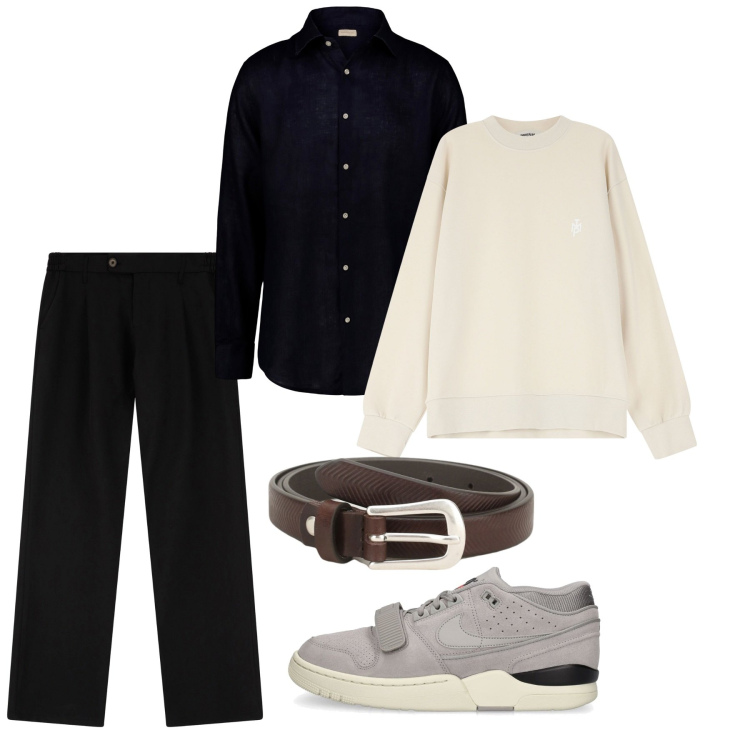 Outfit uomo - Aprile. Stile Casual per Tutti i giorni. Abbinamento con pantaloni, cinture, felpe, camicie, sneakers.