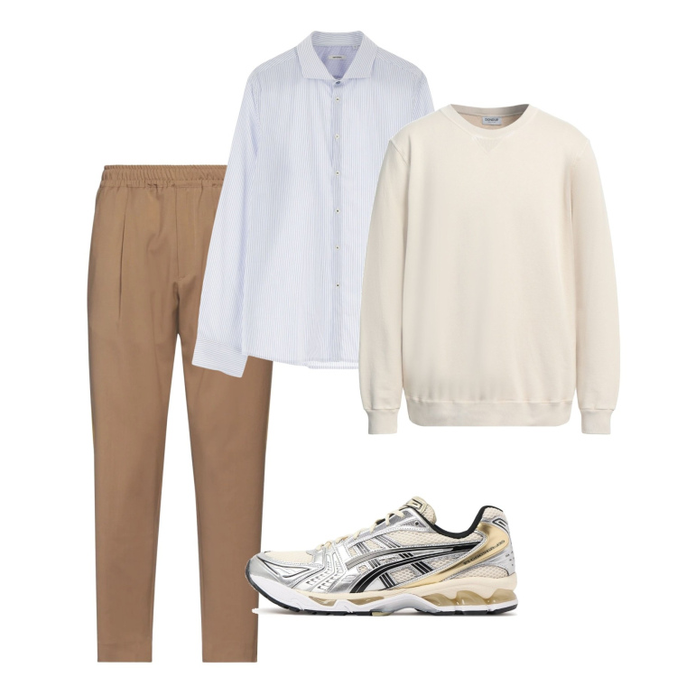 Outfit uomo - Aprile. Stile Trendy per Tutti i giorni. Abbinamento con pantaloni, felpe, camicie, sneakers.