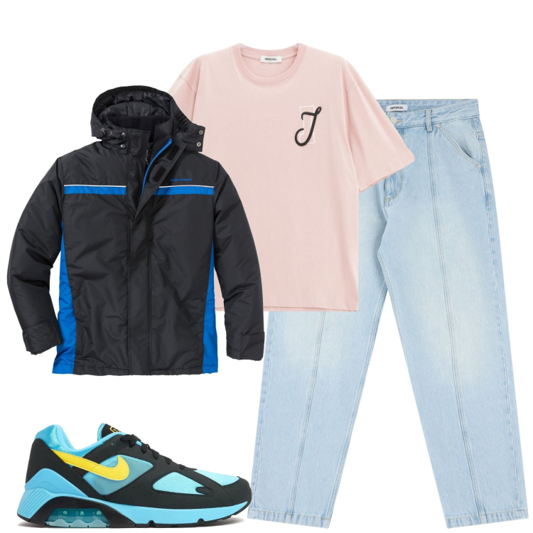 Outfit uomo - Total look #2106977. Stile Casual per Tutti i giorni. Abbinamento con giacche, t-shirt, jeans, sneakers.