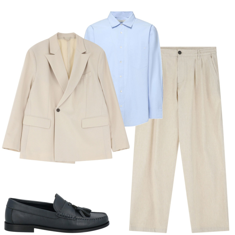 Outfit uomo - White. Stile Trendy per Tutti i giorni. Abbinamento con scarpe stringate, giacche, pantaloni, camicie.