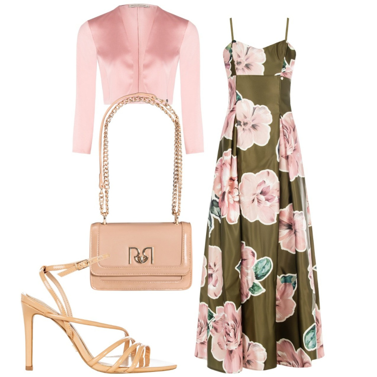 Outfit donna - Rinascimento - Collezione cerimonie. Stile Chic per Cerimonia. Abbinamento con vestiti lunghi, sandali col tacco, bolero, borse a tracolla.