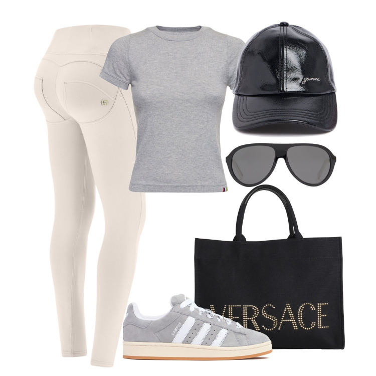 Outfit donna - Street style. Stile Minimal per Tutti i giorni. Abbinamento con borse a mano, pantaloni skinny, sneakers, cappelli, t-shirt, occhiali da sole.