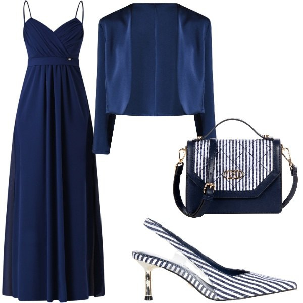 Outfit donna - Rinascimento cerimonie. Stile Chic per Cerimonia. Abbinamento con vestiti lunghi, borse a mano, bolero, décolleté.