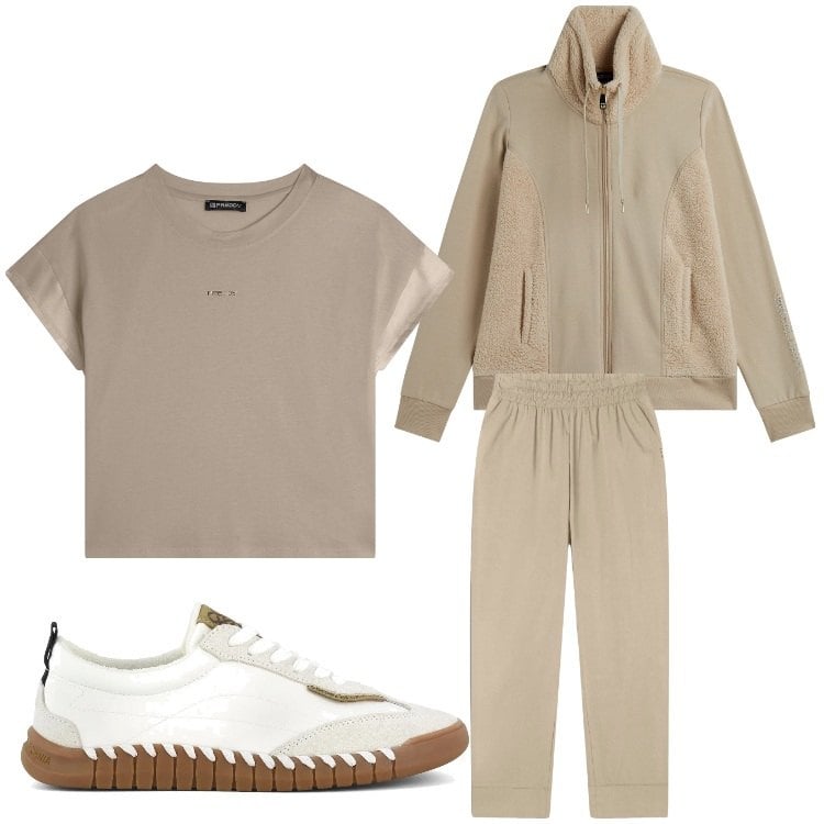 Outfit donna - Freddy. Stile Casual per Sport. Abbinamento con felpe, pantaloni, t-shirt, sneakers.