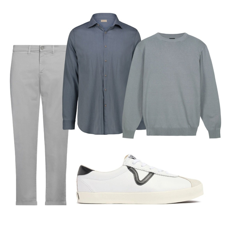 Outfit uomo - Total look #2107270. Stile Business/Elegante per Ufficio. Abbinamento con pantaloni chino, maglieria, camicie, sneakers.