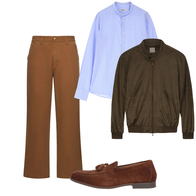 Outfit uomo - Total look city. Stile Casual per Tutti i giorni. Abbinamento con scarpe stringate, camicie, giacche, jeans.