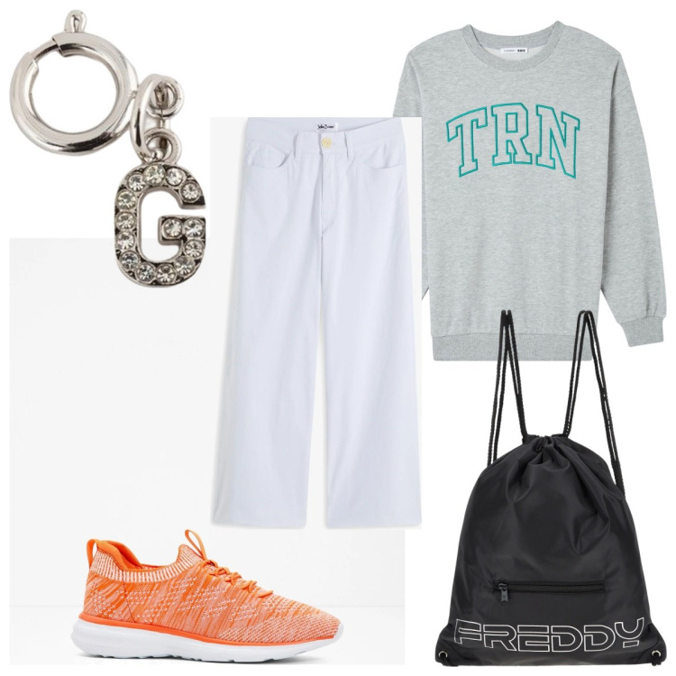 Outfit donna - Total look #2107343. Stile Trendy per Tutti i giorni. Abbinamento con sneakers, jeans, felpe, zaini, portachiavi.