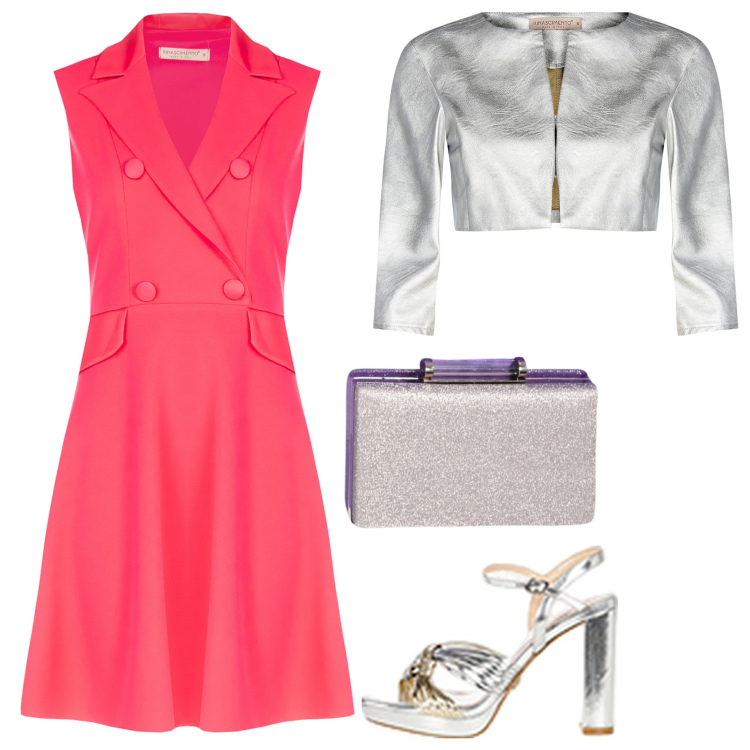 Outfit donna - Serata. Stile Bon Ton per Serata fuori. look ideale per Tall. Abbinamento con bolero, vestiti midi/longuette, sandali in pelle, pochette.