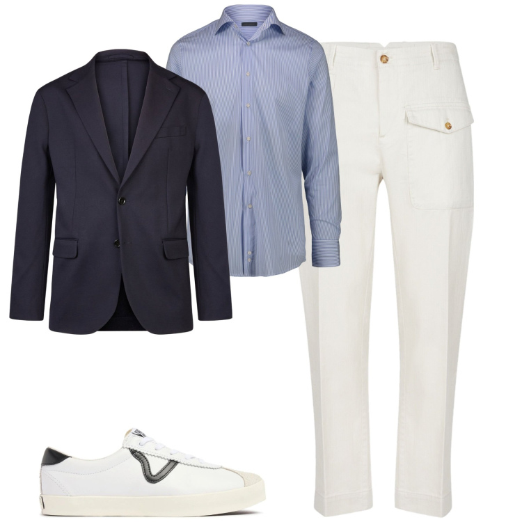 Outfit uomo - Cool. Stile Urban per Tutti i giorni. Abbinamento con giacche, sneakers, pantaloni, camicie.