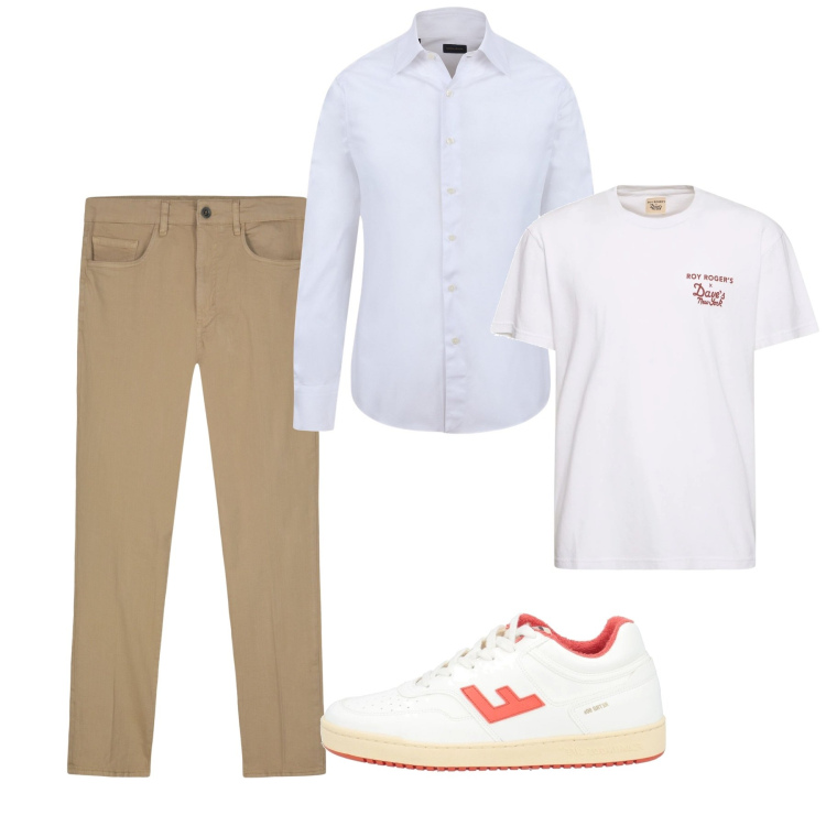 Outfit uomo - Aprile. Stile Casual per Tutti i giorni. Abbinamento con sneakers, pantaloni, camicie, t-shirt.