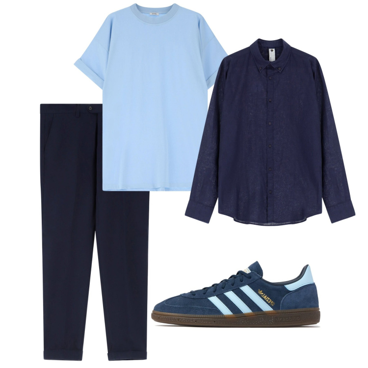 Outfit uomo - Total look. Stile Casual per Tutti i giorni. Abbinamento con camicie, t-shirt, pantaloni, sneakers.