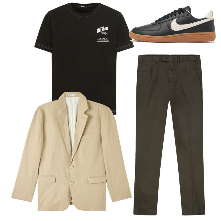 Outfit uomo - Total look. Stile Casual per Tutti i giorni. Abbinamento con giacche, pantaloni, t-shirt, sneakers.