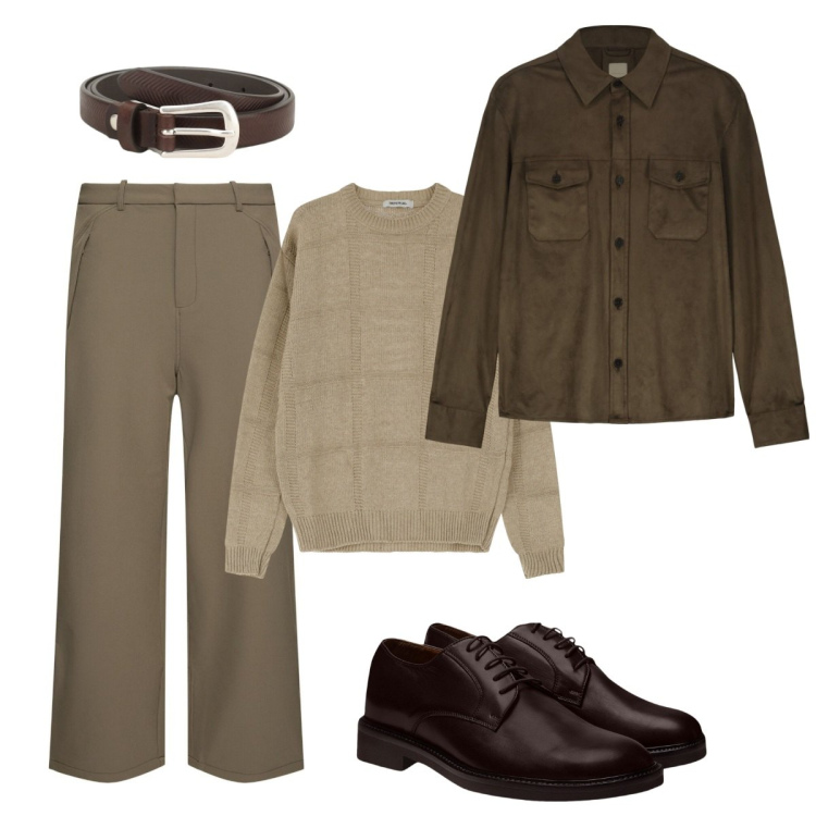 Outfit uomo - Total look #2107619. Stile Business/Elegante per Ufficio. Abbinamento con cinture, pullovers, scarpe stringate, giacche, pantaloni.