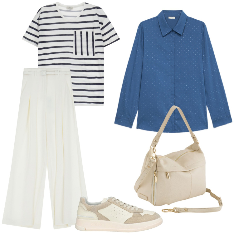 Outfit donna - Una camicia-jeans al posto della giacca. Stile Sporty chic per Tutti i giorni. Abbinamento con sneakers, pantaloni, t-shirt, borse a tracolla, camicie.